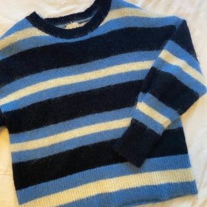Fuzzy stripped sweater